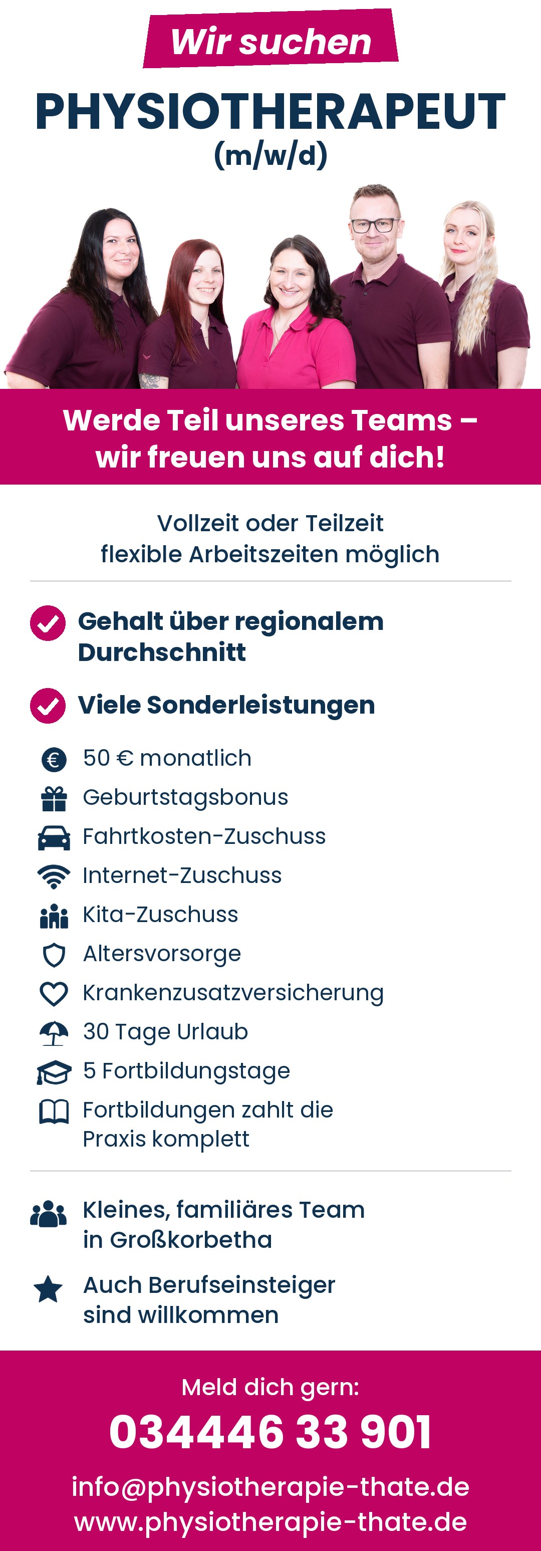 Wir suchen Physiotherapeut (m/w/d) – Physiotherapie Stephan Thate
