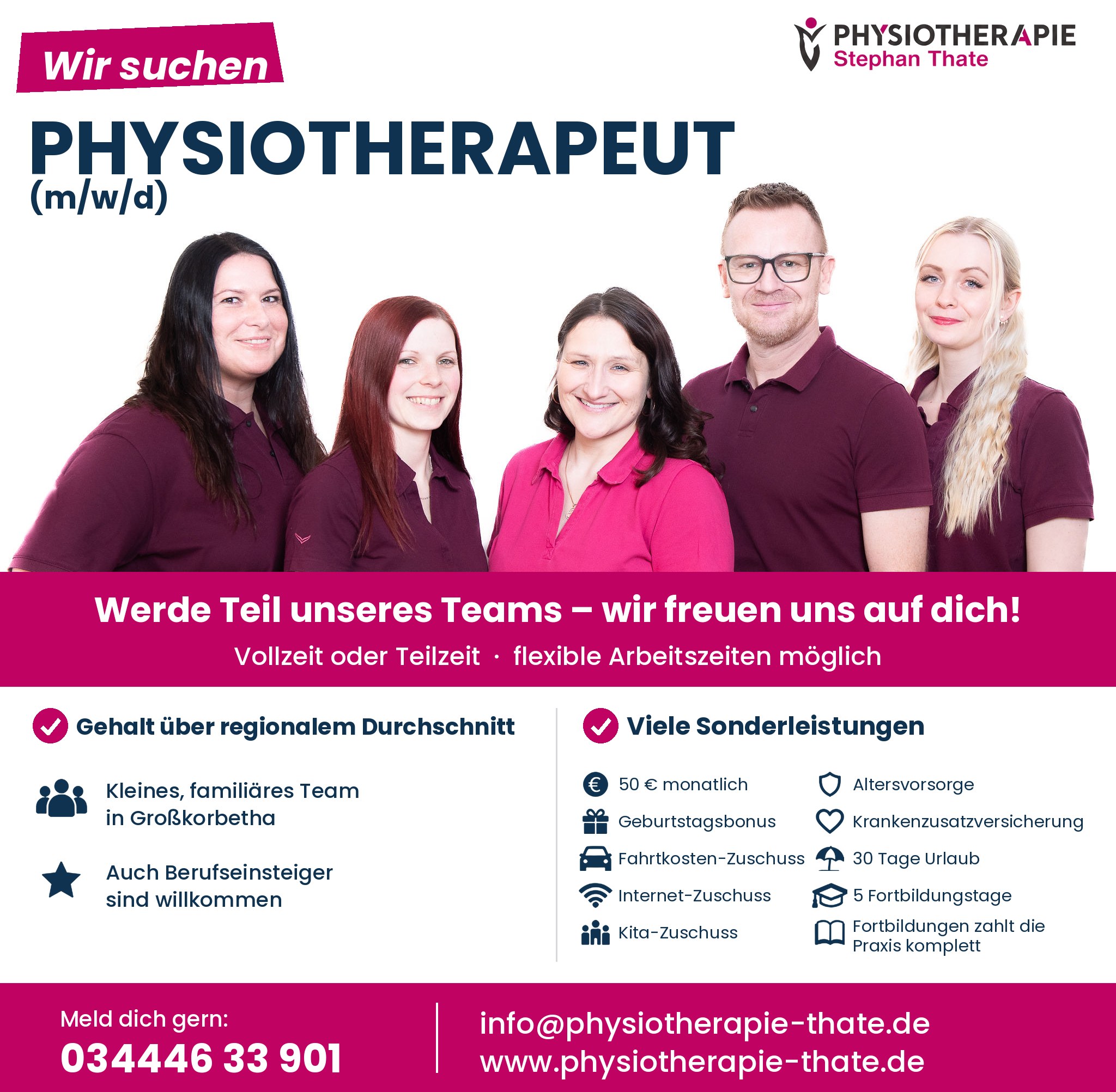 Wir suchen Physiotherapeut (m/w/d) – Physiotherapie Stephan Thate